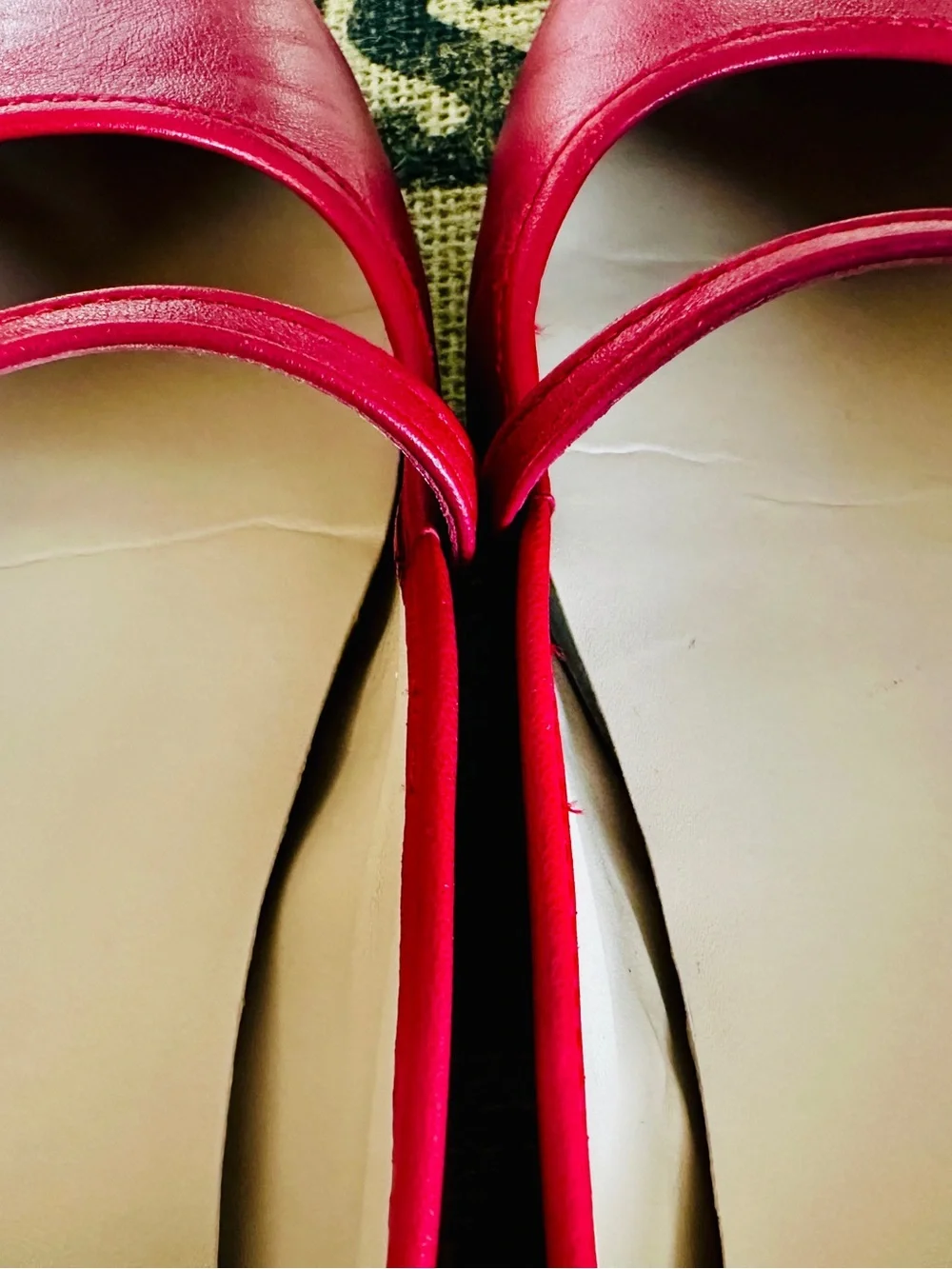 COLE HAAN Women’s Red Mary Jane LEATHER Ballet Flats